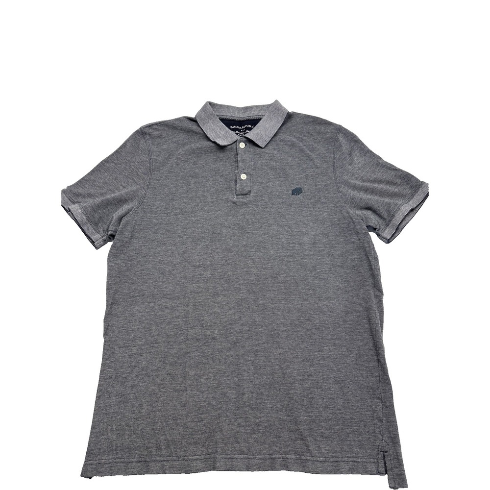 Banana Republic Polo Shirt Men's L Gray Short Sleeve San Francisco Cotton Golf‎